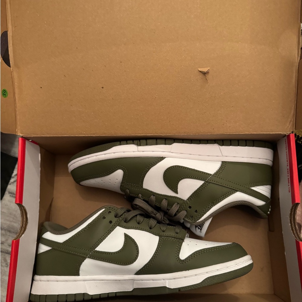Nike Olive Green and White Women's Sneakers